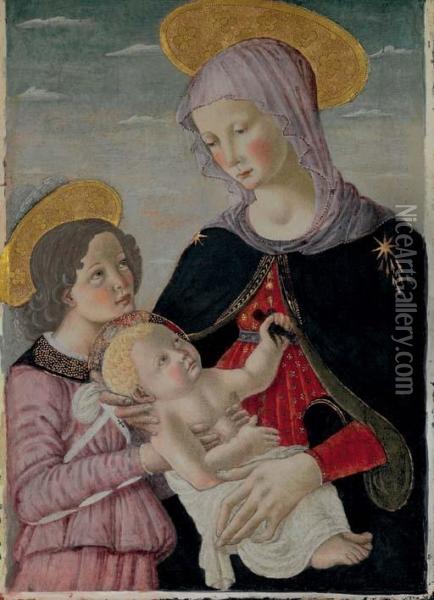 The Madonna And Child With Saint John The Baptist Oil Painting - Francesco Botticini