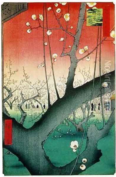 Plum Garden over Shin-Ohashi Oil Painting - Utagawa or Ando Hiroshige