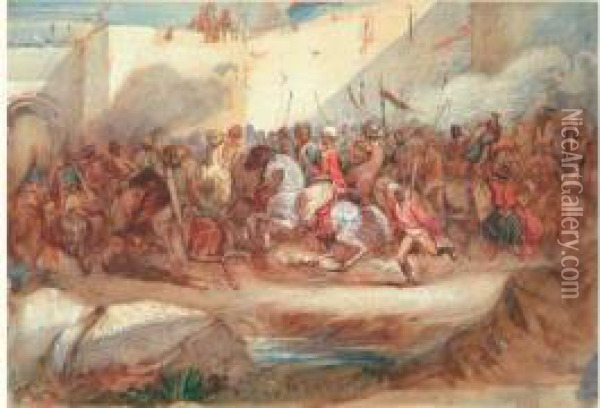  Retour Des Cavaliers Arabes  Oil Painting - Alexandre-Marie Colin