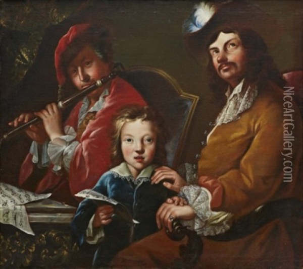 Musicerande Sallskap Oil Painting - Johann (Jan) Kupetzki