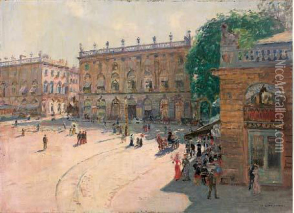 La Place Stanislas A Nancy Oil Painting - Charles De Meixmoron De Dombasle