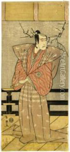 Ichikawa Yaozo Iii As Soga Juro Oil Painting - Katsukawa Shunei