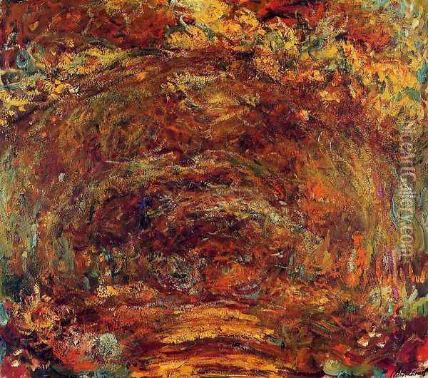 The Path Under The Rose Trellises Oil Painting - Claude Oscar Monet
