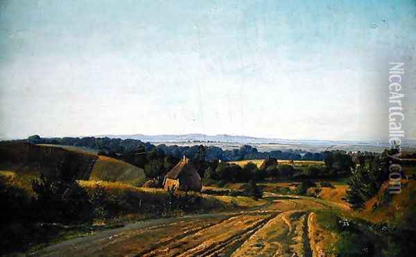 Landscape at Esrom in Seeland Oil Painting - Louis Gurlitt