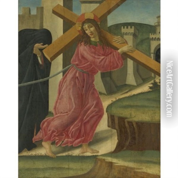Christ Carrying The Cross (collab. W/studio) Oil Painting - Sandro Botticelli