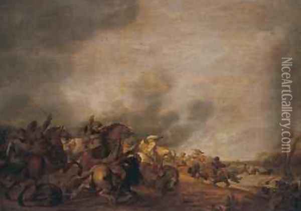 Battle Oil Painting - Palamedes Palamedesz. (Stevaerts, Stevens)