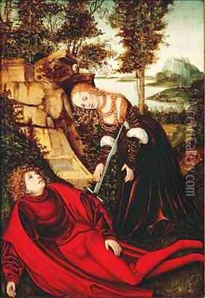 Pyramus and Thisbe Oil Painting - Lucas The Elder Cranach