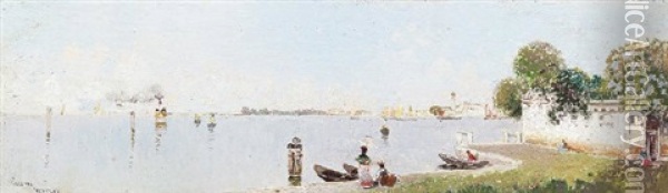 Fruhling An Der Lagune Vor Venedig Oil Painting - Heinrich Hermanns