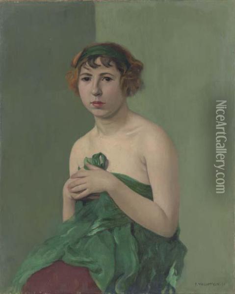 Le Ruban Vert Oil Painting - Felix Edouard Vallotton