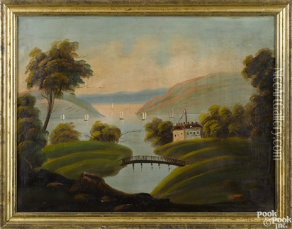 George Washington's Headquarters At Newburgh Bay Oil Painting - Thomas Chambers