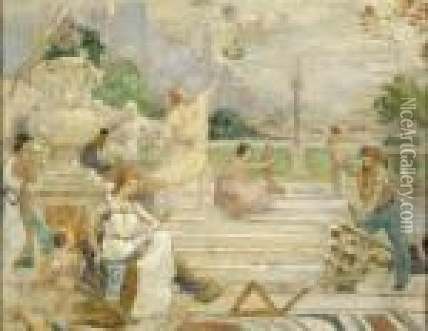 L'allegorie Du Travail Oil Painting - Pierre-Cecile Puvis De Chavannes