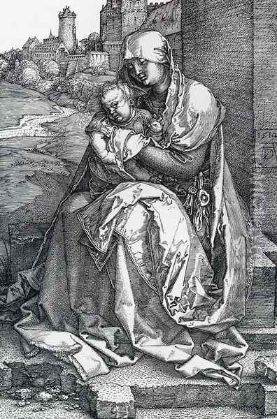 Madonna By The Wall Oil Painting - Albrecht Durer