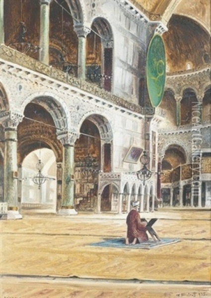 Interieur Der Hagia Sophia In Istanbul Oil Painting - Wladimir Petroff