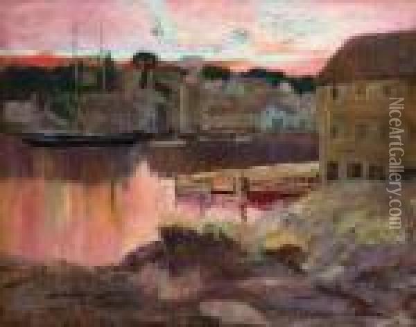 Gloucester Harbor Oil Painting - Henry Bayley Snell