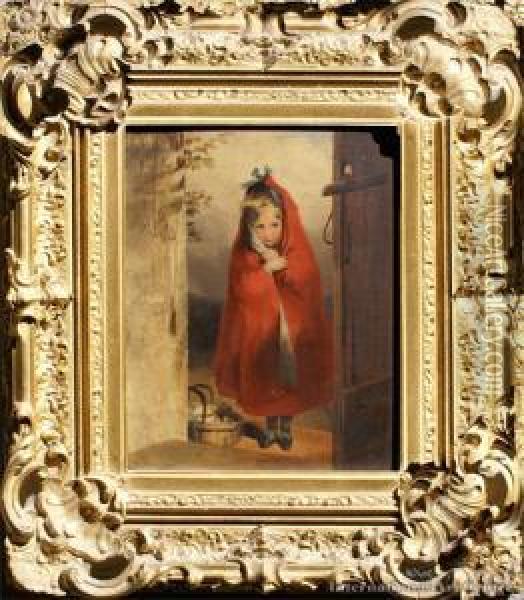 The Red Cloak Oil Painting - Edmund Bristow