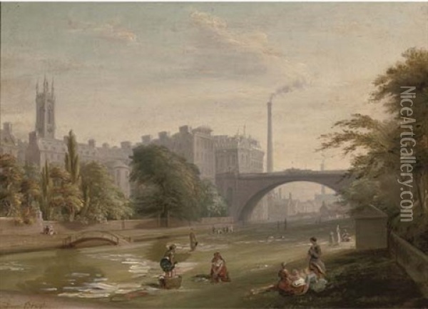Dean Bridge, Edinburgh Oil Painting - Samuel Bough