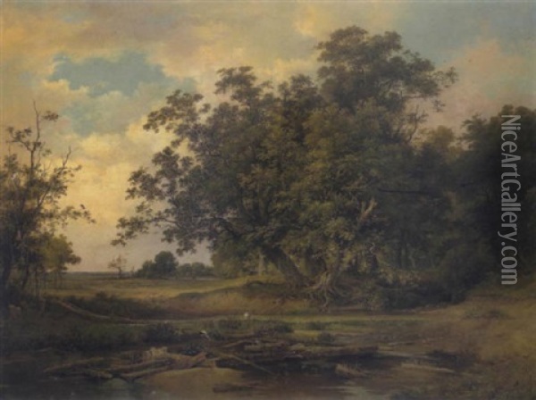 Waldlandschaft Oil Painting - Joseph Feid