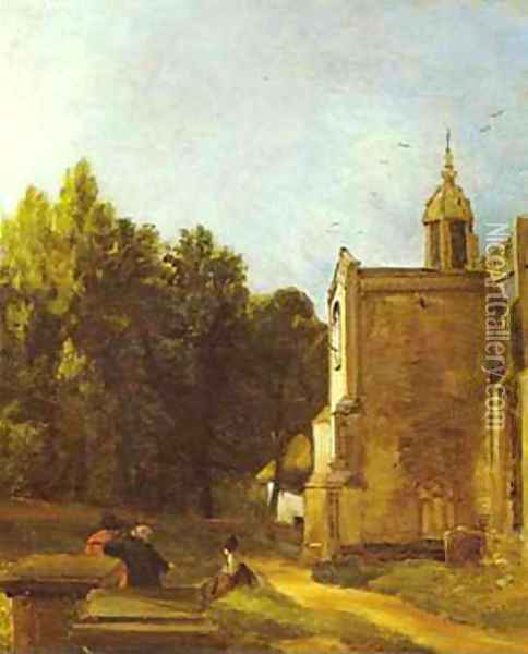 A Church Porch (The Church Porch East Bergholt) 1809 Oil Painting - John Constable