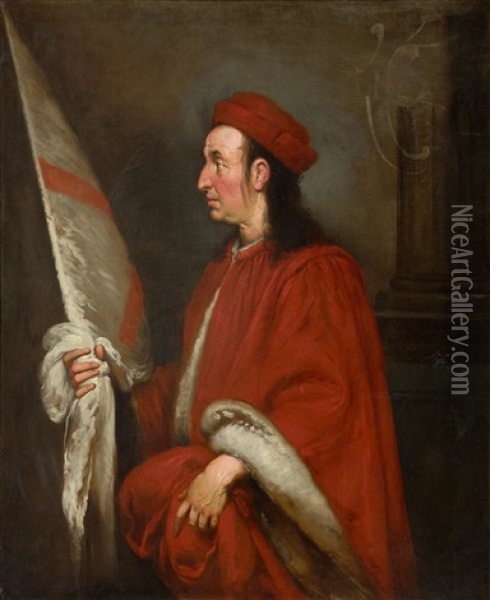 Portrait Of Paolo Gregorio Raggi, Governor Of Corsica Oil Painting - Bernardo Strozzi