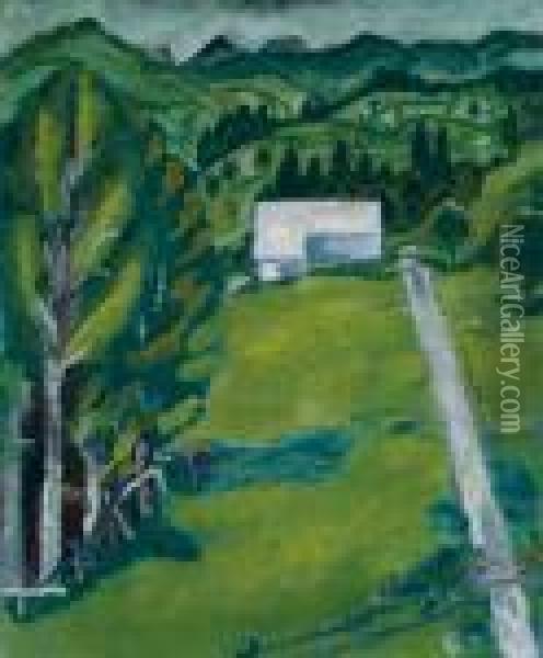 Toggenburger Landschaft Mit Gaden Ii Oil Painting - Hans Bruhlmann