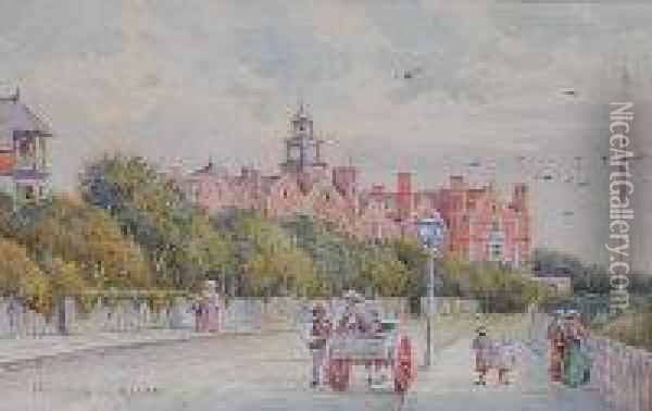 Edwardian East Anglian Seafront Oil Painting - George Parsons Norman