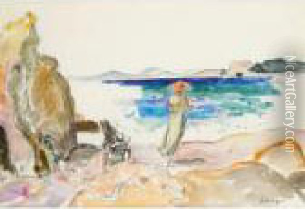 Au Bord De La Mer Oil Painting - Henri Lebasque