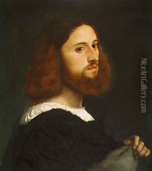 Portrait of a Man ca 1515 Oil Painting - Tiziano Vecellio (Titian)