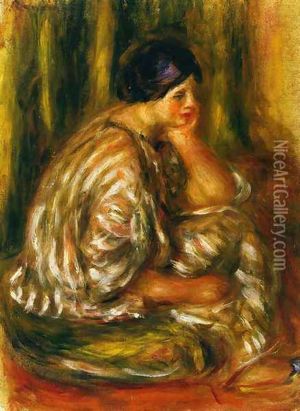 Woman In An Oriental Costume Oil Painting - Pierre Auguste Renoir