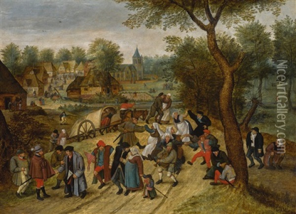 Return From The Kermesse Oil Painting - Pieter Brueghel the Younger