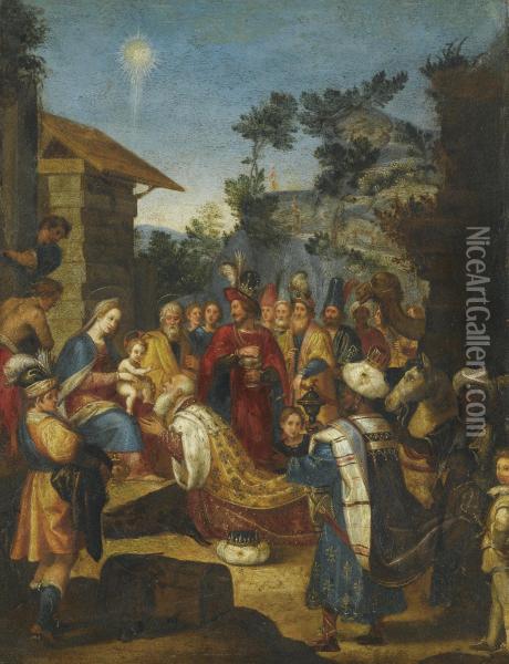 The Adoration Of The Magi Oil Painting - Francesco Curradi