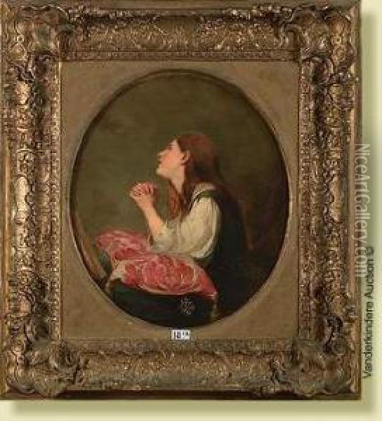 Jeune Fille En Priere Oil Painting - Henry Nelson O'Neil