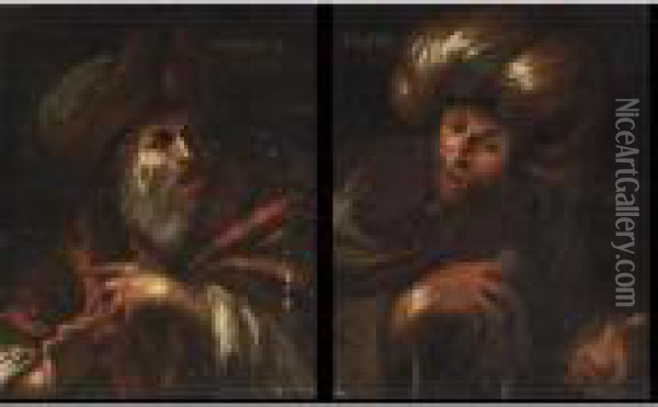 Ulpian (died 228); Plato (427-347 Bc) Oil Painting - Giovanni Battista Piranesi