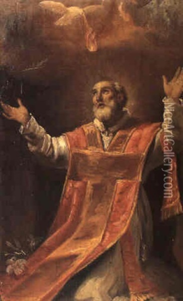 Saint Philippe Neri Oil Painting - Domenico Pedrini