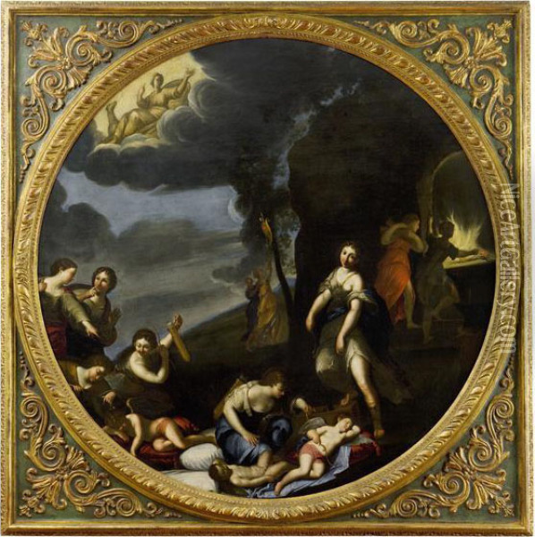 Punizione Di Cupido (o L'inverno) Oil Painting - Francesco Albani