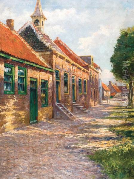 Zonnige Straat In Zeeland Oil Painting - Henri Houben