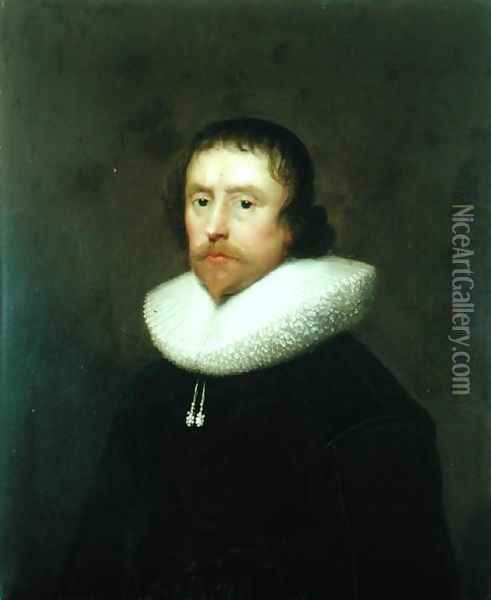 Portrait of Colonel Francis Hungate of Saxton Oil Painting - Cornelis I Johnson