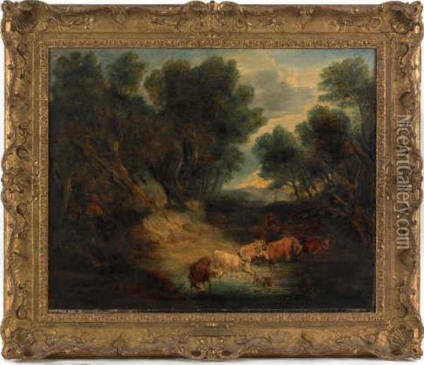 Retaining An Early Carved And Gilded Frame Oil Painting - Thomas Gainsborough