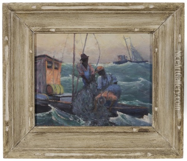 Shrimpers Oil Painting - Walter Whitcomb Thompson