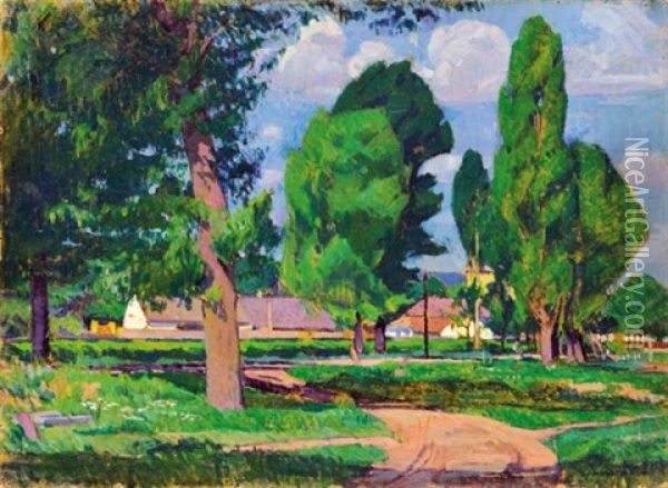 Park In The Spring Oil Painting - Gyula Kosztolanyi Kann