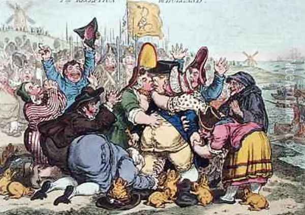 The Reception in Holland Oil Painting - James Gillray