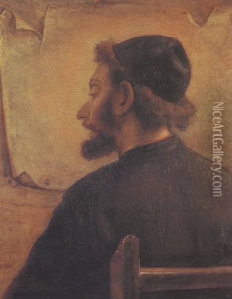 A Jewish Scholar Oil Painting - Christoph Paudiss