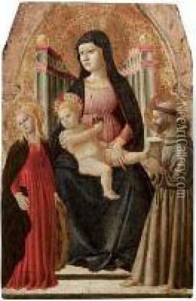 Madonna Col Bambino In Trono Tra Santa Caterina D