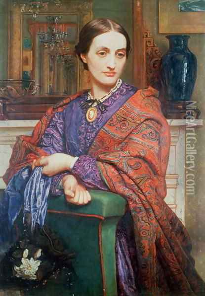 A Lady in an Interior Oil Painting - William Holman Hunt