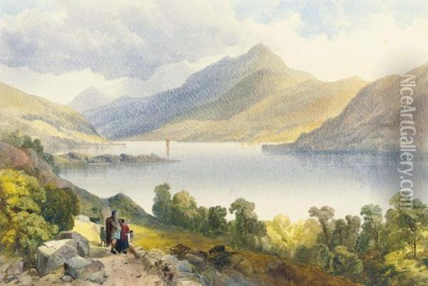 Loch Tay, Near Kinmore Oil Painting - James Burrell-Smith