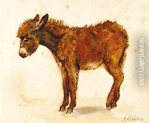 A study of a donkey recto and a study of a cornstook verso Oil Painting - Helen Mary Elizabeth Allingham