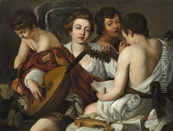The Musical Party Oil Painting -  Caravaggio