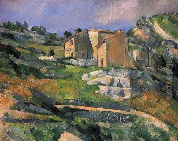 Houses In Provence The Riaux Valley Near L Estaque Oil Painting - Paul Cezanne