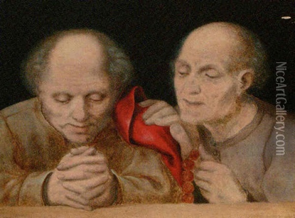 Elderly Men At Prayer Oil Painting - Quentin Massys the Elder