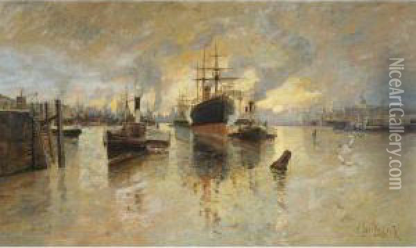 Glasgow Harbour Oil Painting - James Kay
