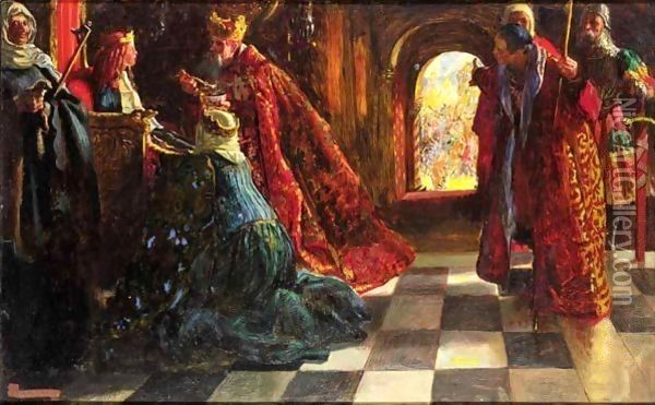 There Is An Evil Which I Have Seen Under The Sun, As An Error Which Proceedeth From The Ruler Folly Is Set In Great Dignity And The Rich Sit In Low Place Ecclesiastes Ch.Xv V.Vi Oil Painting - John Byam Liston Shaw